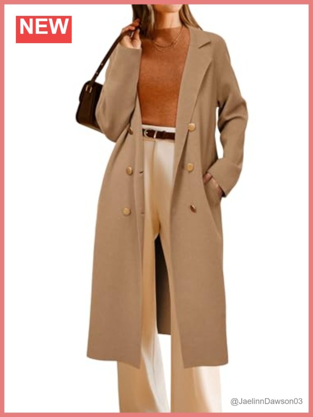 Wool Blend Double Breasted Long Cardigan Sweater Coat